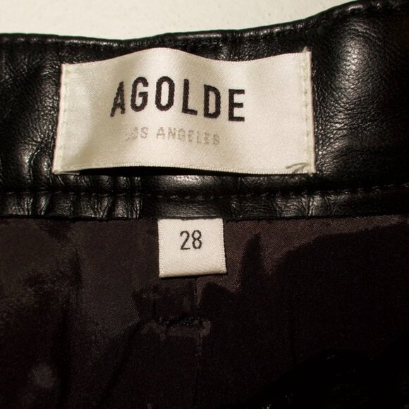 AGOLDE '90s Pinch Waist Recycled Leather High Waist Pants - Picture 3 of 7